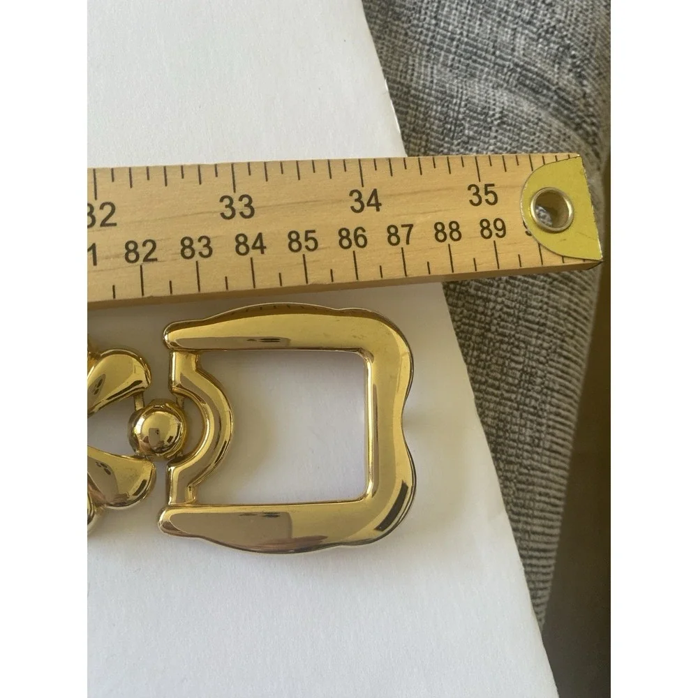 VTG High-Shine Gold Tone Shell Link Chain Belt Statement Scallop Mod Boho 34